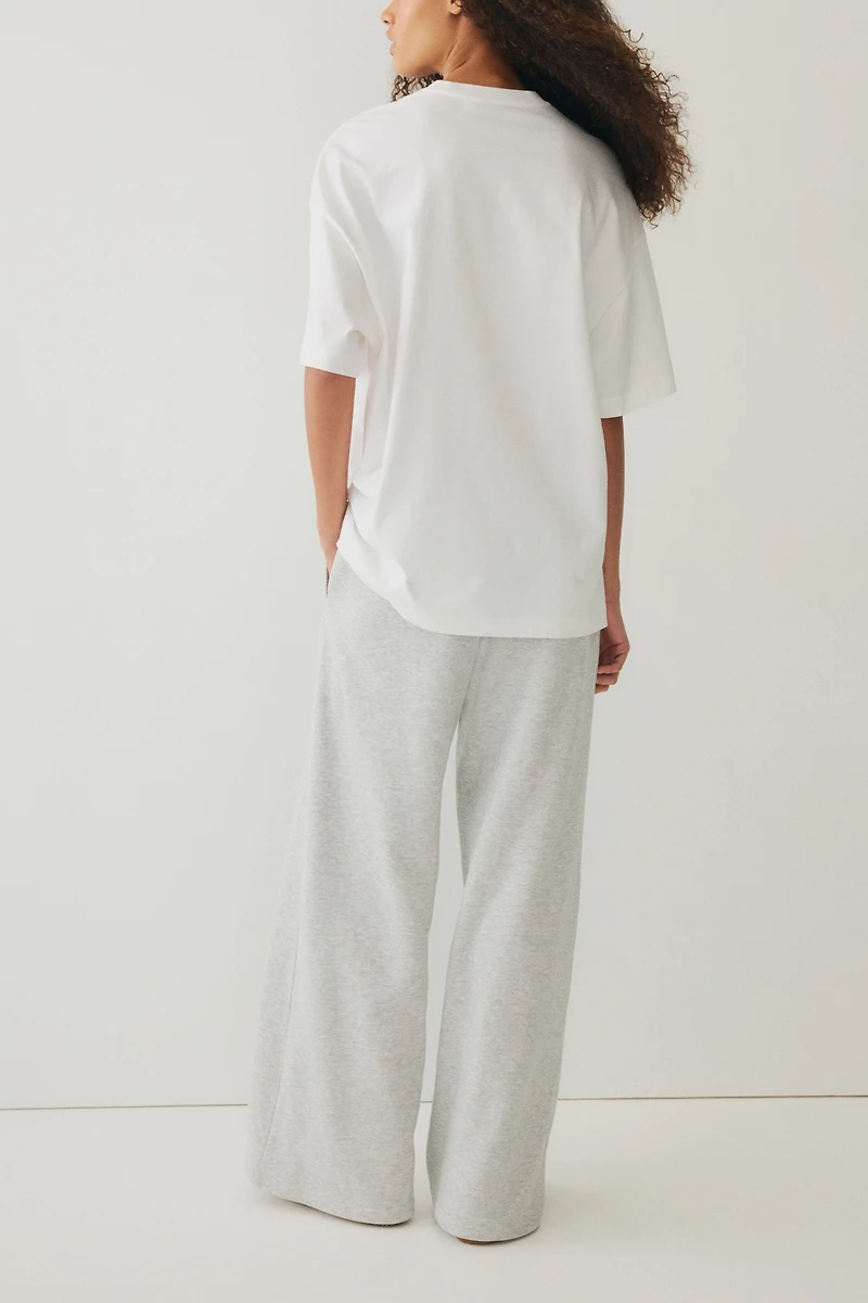 Wide-Leg Crease-Front Sweatpants