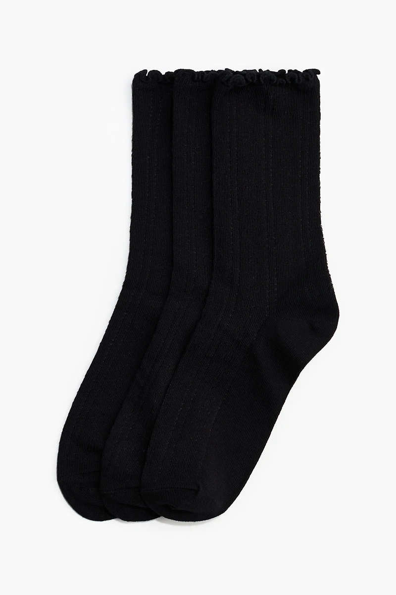 3-pack Pointelle-Knit Socks