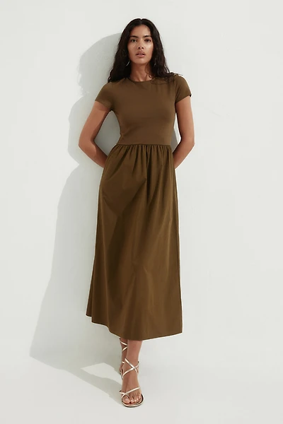 Short-Sleeved Maxi Dress