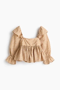 Flounce-Trimmed Blouse