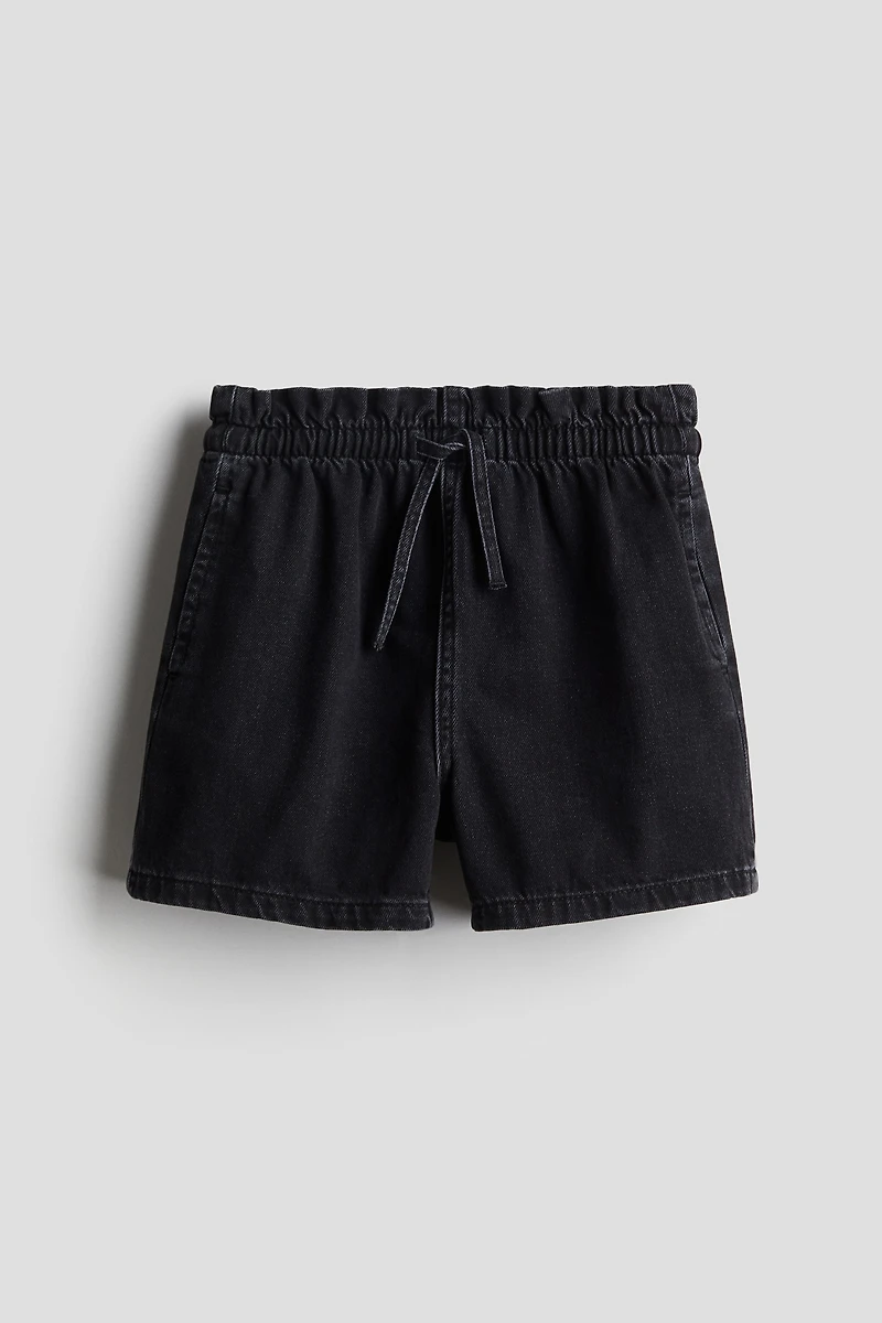 Denim Paper-bag Shorts