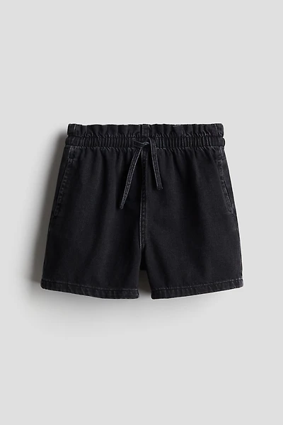 Denim Paper-bag Shorts