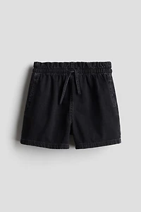 Denim Paper-bag Shorts