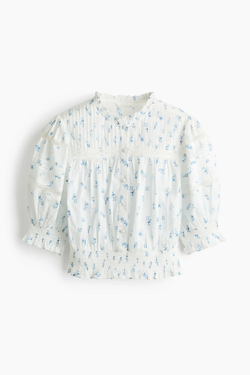 Blouse en coton avec plis nervure
