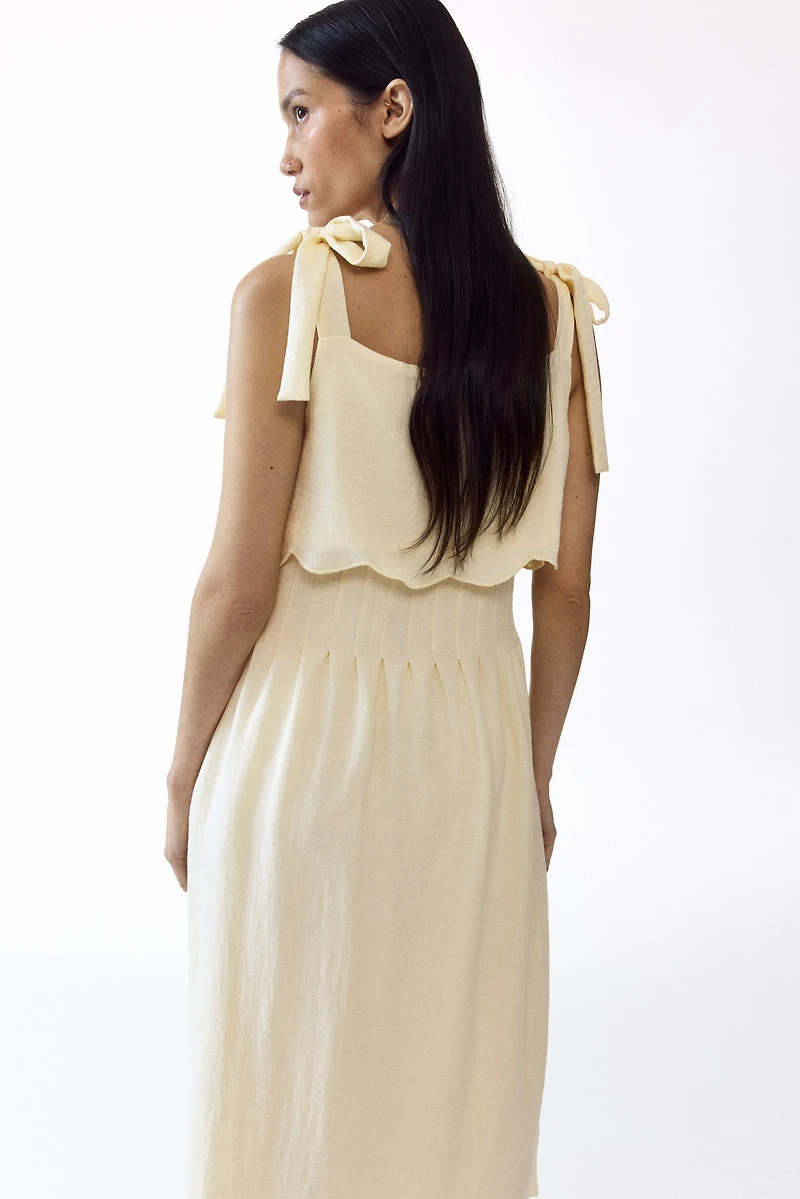 MAMA Nursing Dress with Tie-Top Shoulder Straps