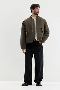 Loose-Fit Nylon Bomber Jacket