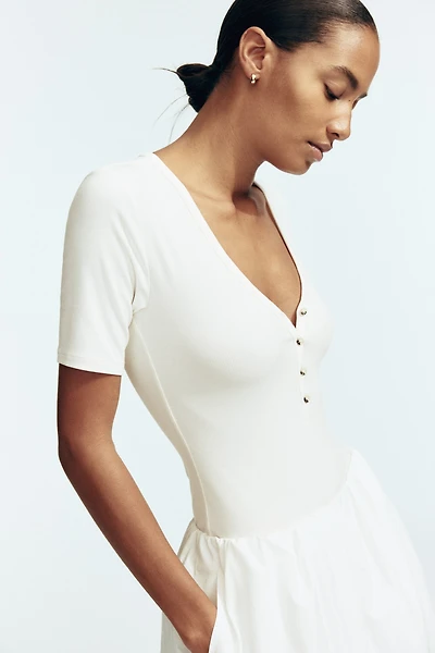 Short-Sleeved Viscose Bodysuit