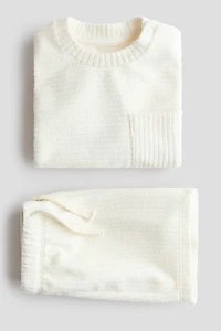 Ensemble 2 pièces en tissu éponge côtelé