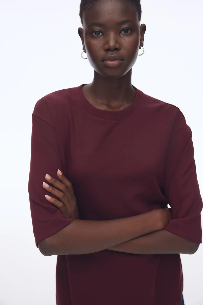 T-shirt carré en interlock