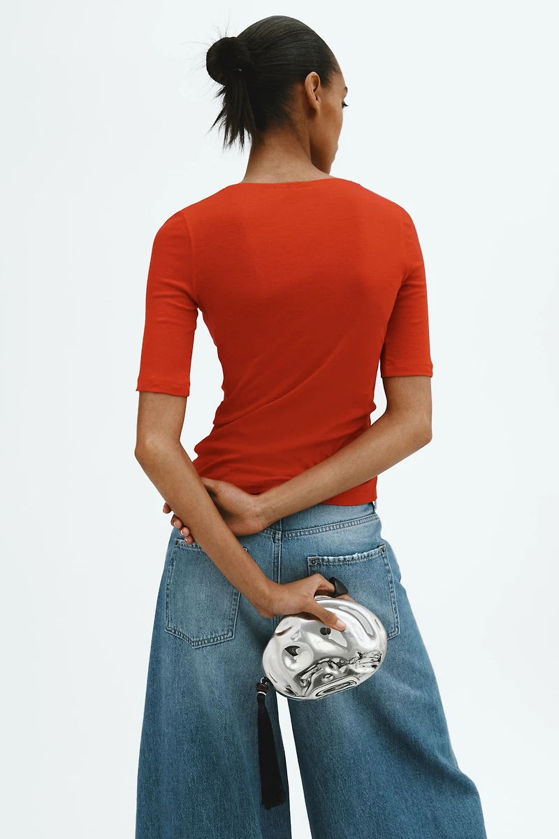 Scoop-Neck Pima Cotton Top