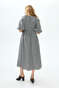 MAMA Balloon-Sleeved Midi Dress