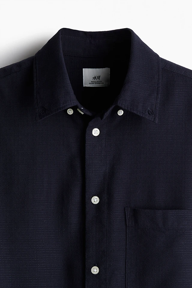 black dress shirt h&m Oxford Dress Shirt in Black