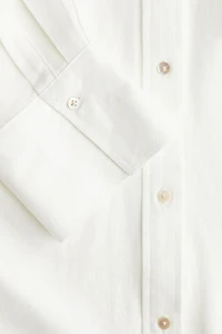 Chemise froncée en lin mélangé