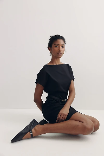 Belted Twill Dress