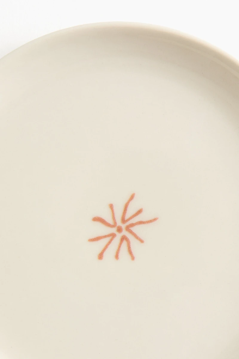 Small Stoneware Plate with Motif