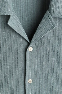 Loose-Fit Rib-Knit Resort Shirt