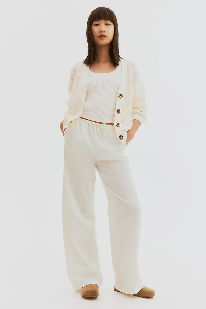 Linen-Blend Pants