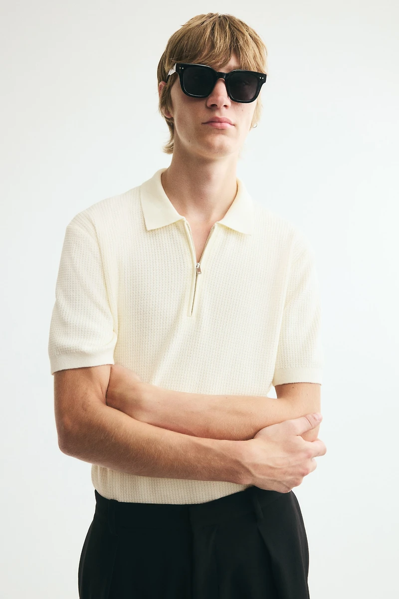 Slim-Fit Half-Zip Polo Shirt