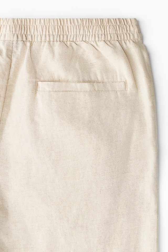 Regular-Fit Linen-Blend Pants