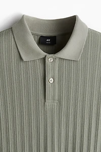 Slim-Fit Textured Jersey Polo Shirt