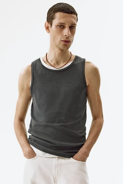 Slim-Fit Ribbed Tank Top