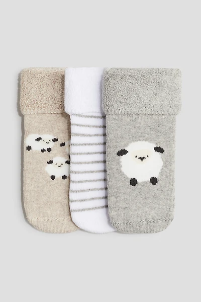 Lot de 3 paires chaussettes en bouclette