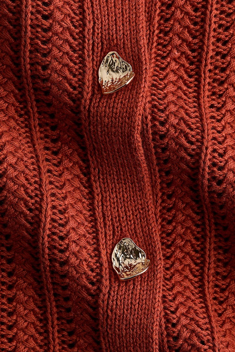 Crochet-Look Cardigan