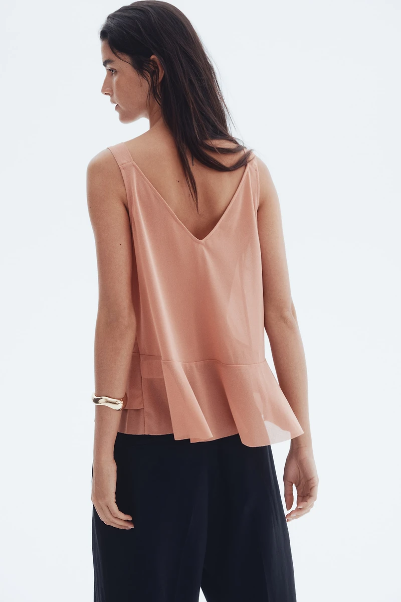 Flounced Sleeveless Top