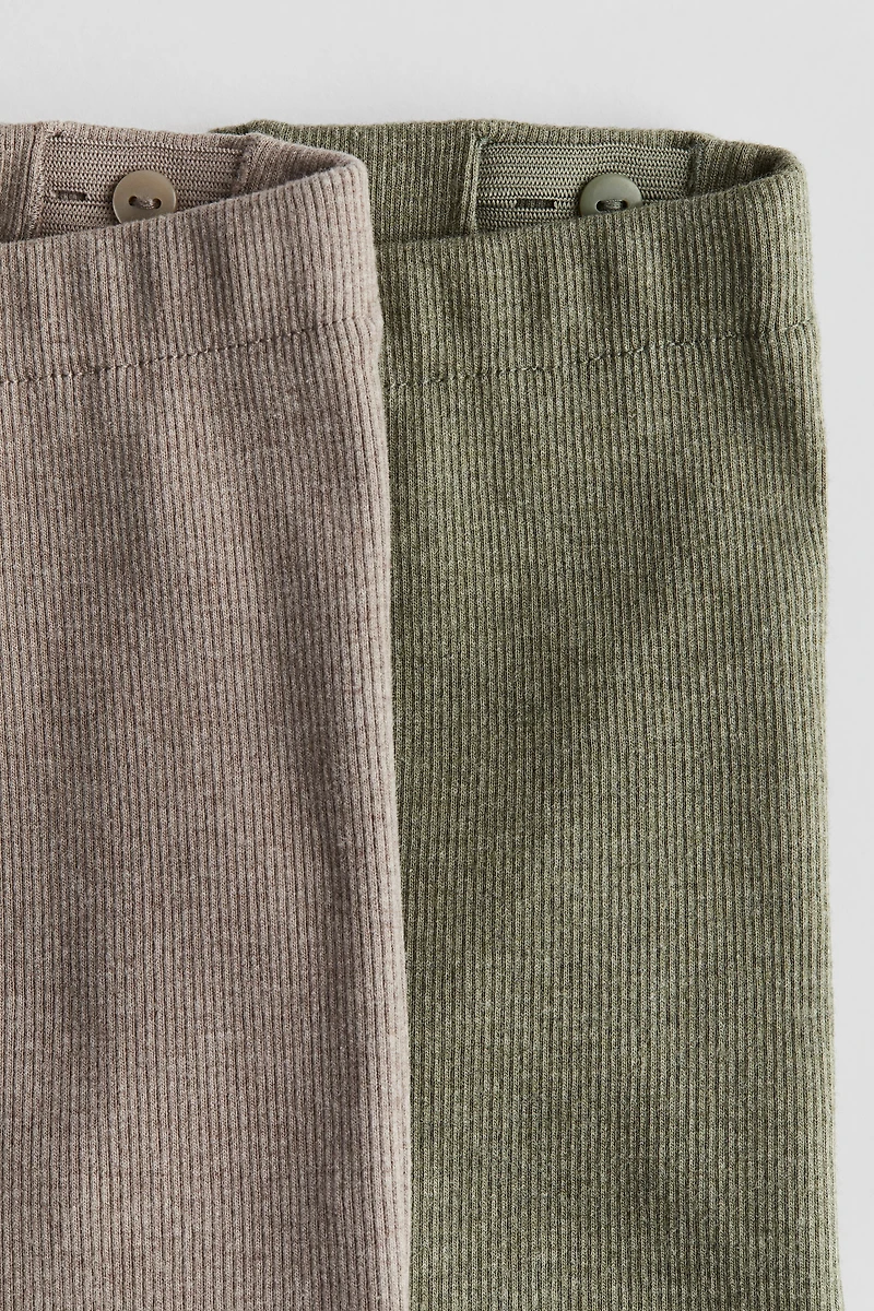 2-pack Ribbed Cotton Leggings