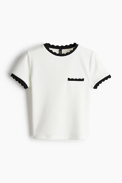 Scalloped Ribbed Top