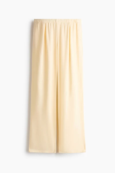 Wide-Leg Linen-Blend Pants