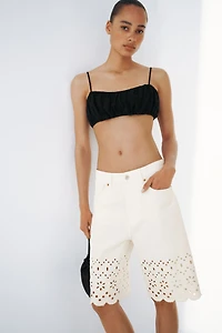 Bermuda avec broderie anglaise