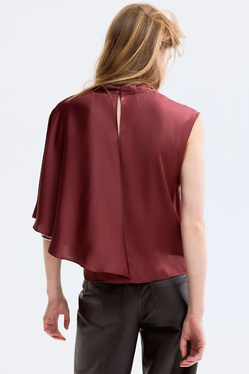 Draped Satin Blouse