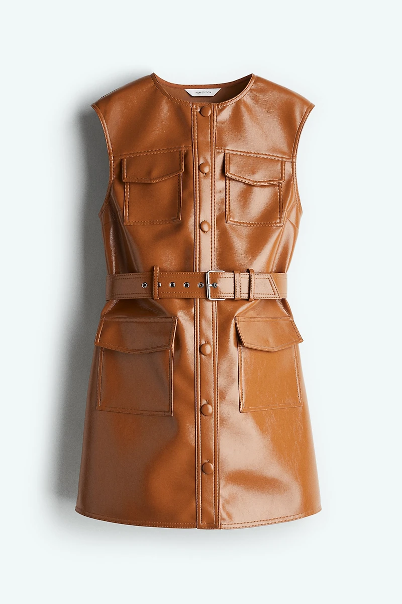 Robe cargo en tissu enduit