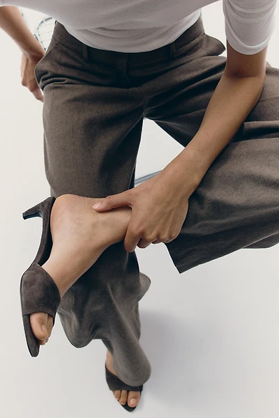 Kitten-Heeled Suede Mules