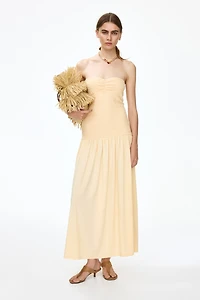 Smocked-Bodice Bandeau Dress