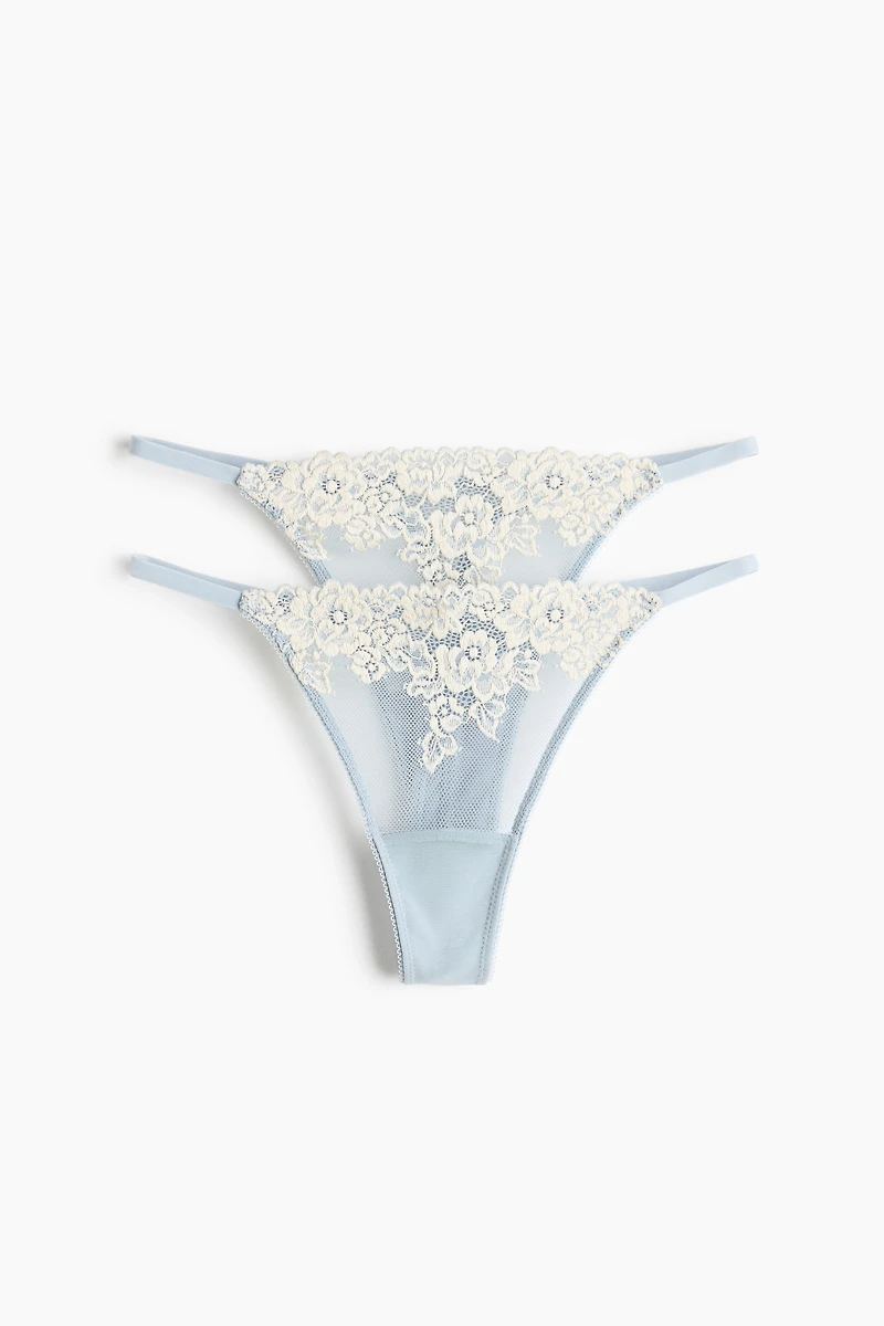 2-Pack Lace Thong Briefs