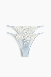 2-Pack Lace Thong Briefs