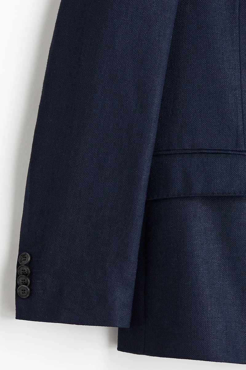 Relaxed-Fit Double-Breasted Linen-Blend Jacket