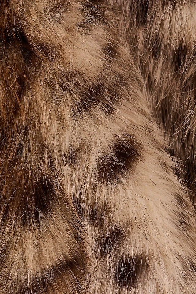 Fluffy Jacket with Funnel Collar