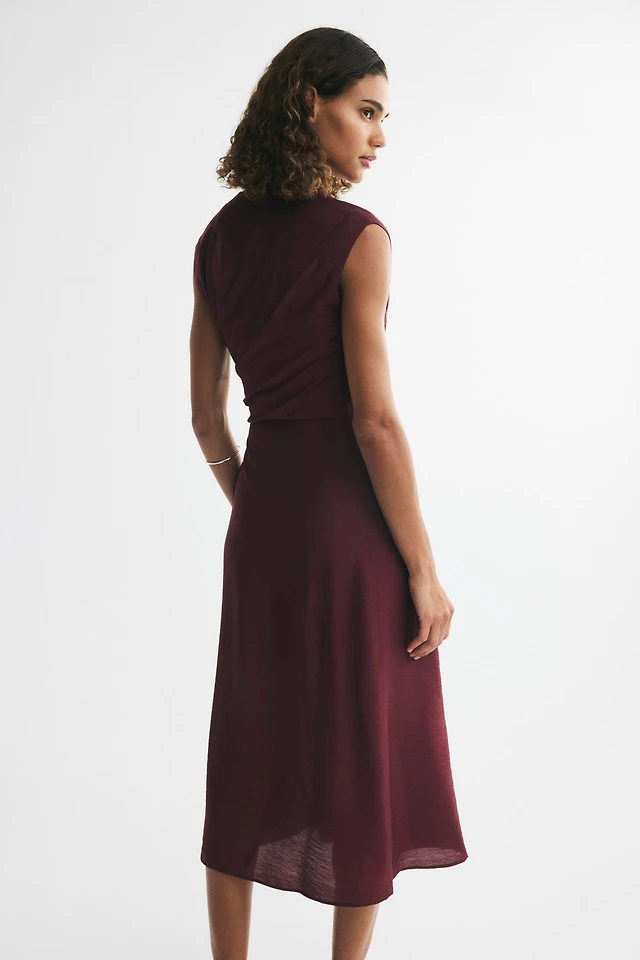 Sleeveless Wrap-Detail Dress