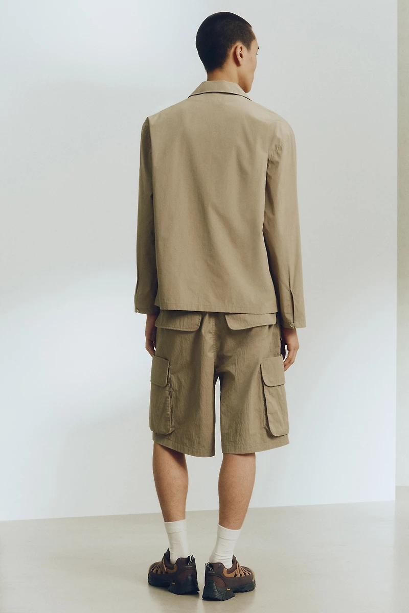 Chemise ample en coton avec col cubain