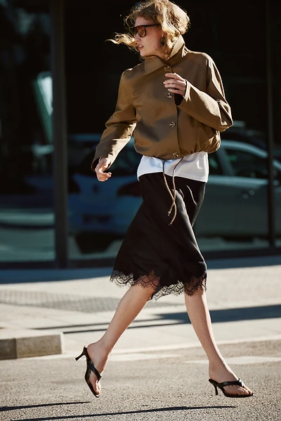 Jupe à enfiler avec dentelle