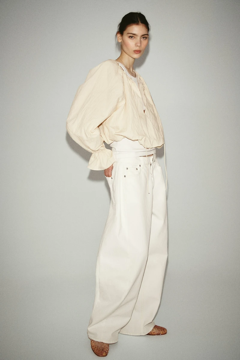 Blouse froissée à effet ballon