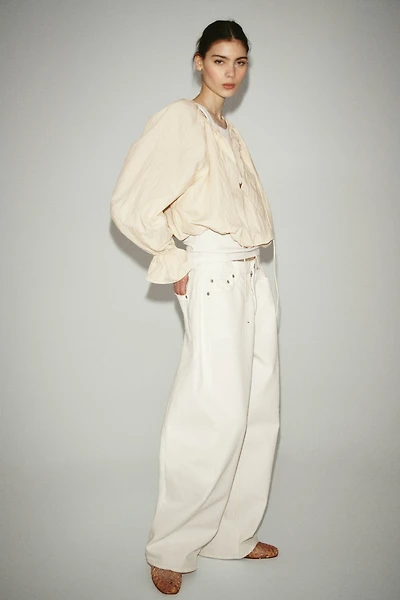 Blouse froissée à effet ballon