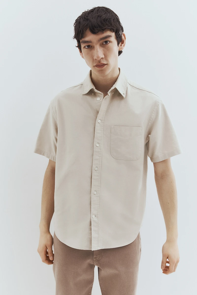 Regular-Fit Short-Sleeved Oxford Shirt