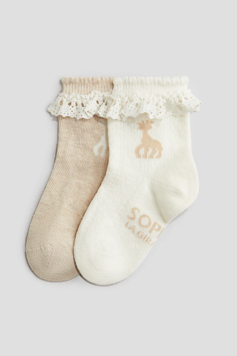 2-Pack Lace-Ruffled Socks