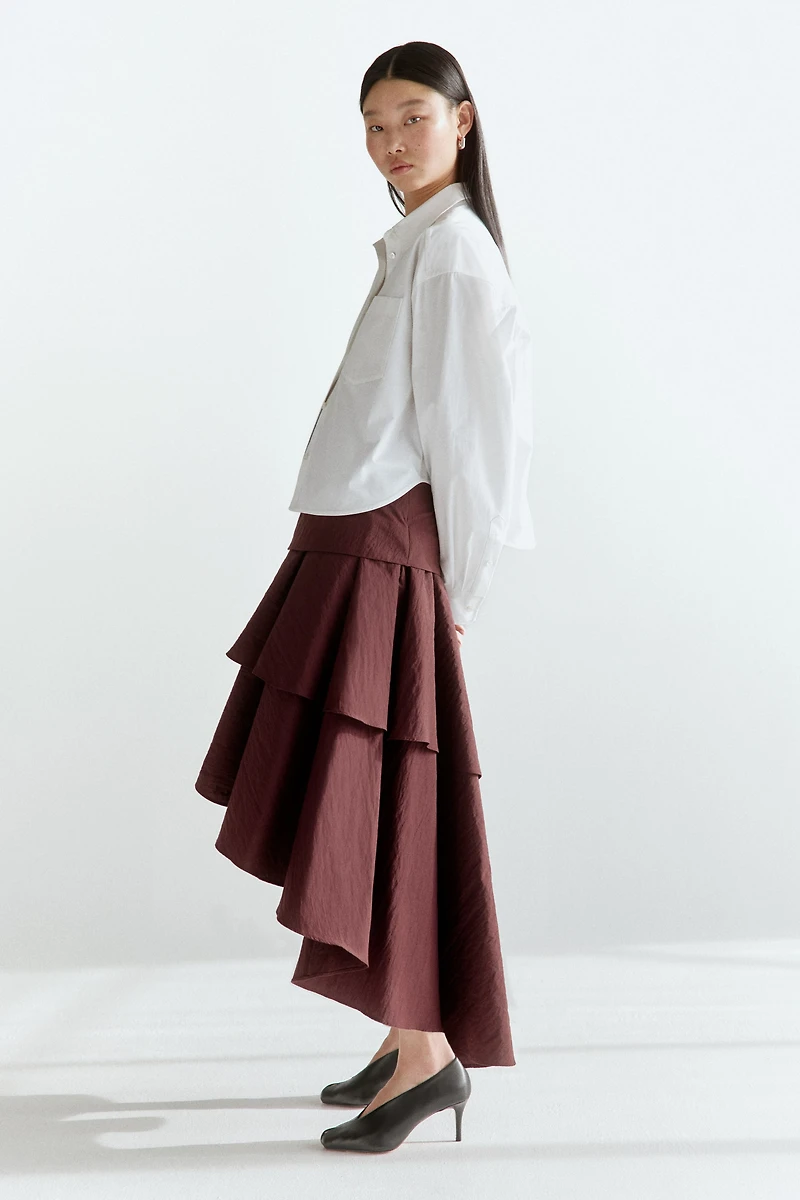 Asymmetric Tiered Skirt