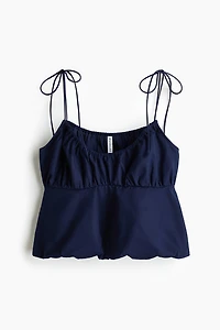 Bubble-Hem Strappy Top