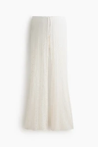 MAMA Pantalon évasé façon dentelle